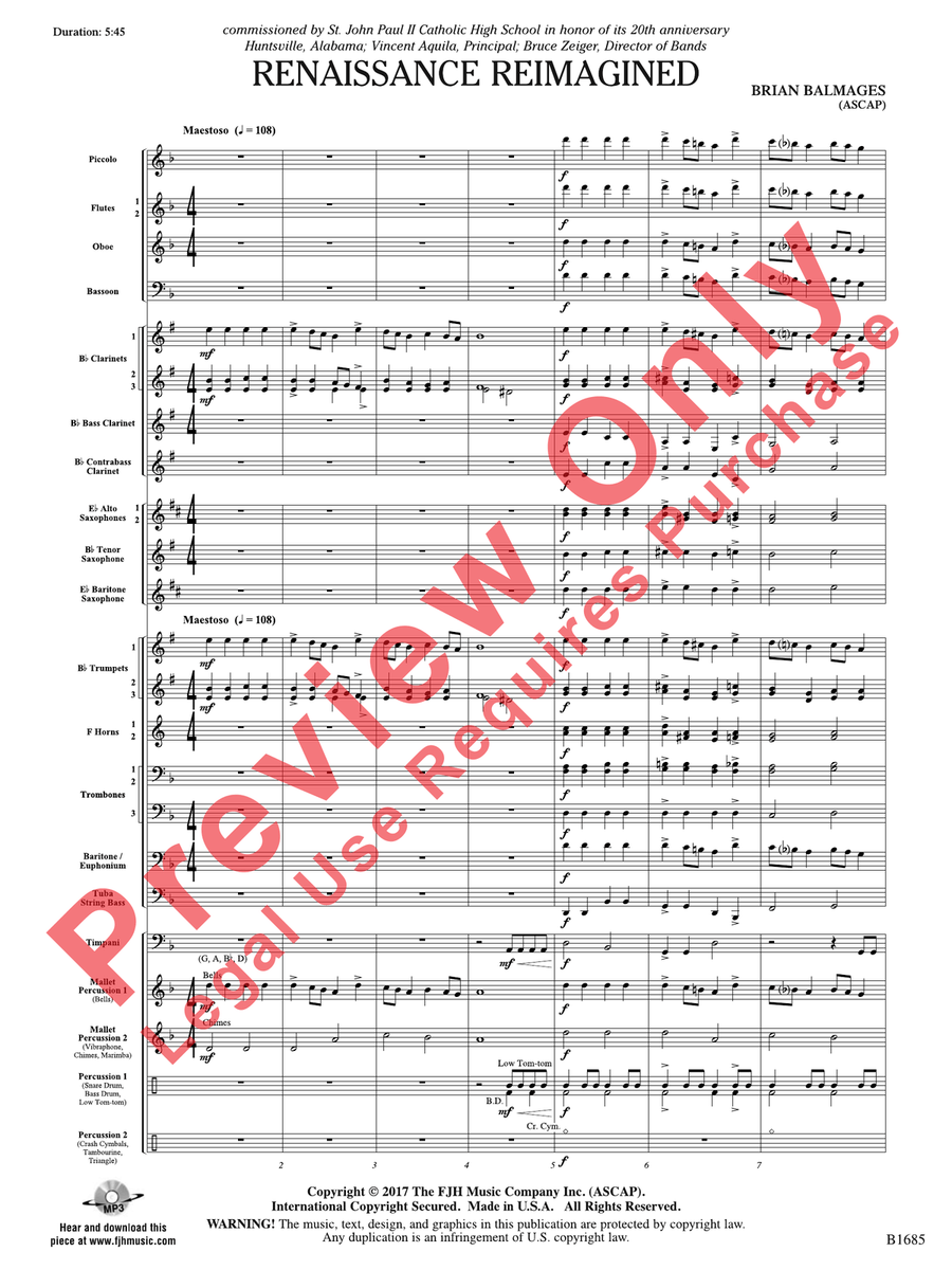 Renaissance Reimagined Renaissance Reimagined Concert Band scores gallery preview page 4