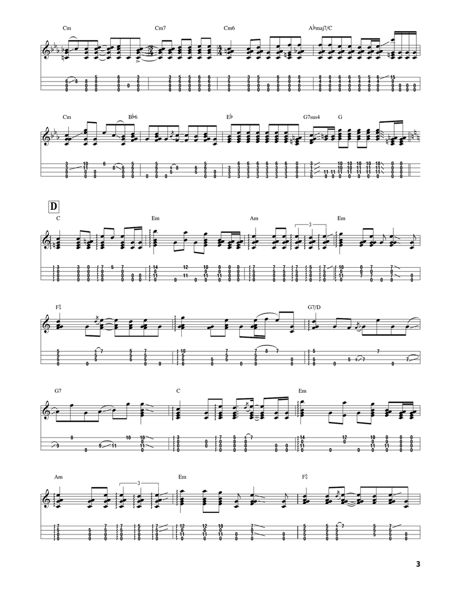 While My Guitar Gently Weeps (arr. Jake Shimabukuro) Electric Guitar scores gallery preview page 3