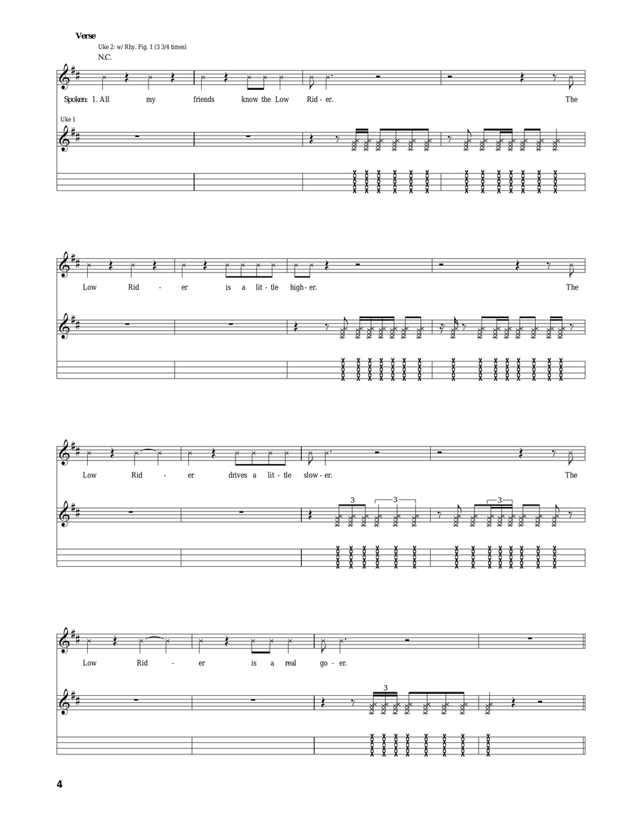 Low Rider (arr. Jake Shimabukuro) Ukulele scores gallery preview page 4
