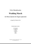 Mendelssohn Wedding March, for Brass Quintet & Optional Organ