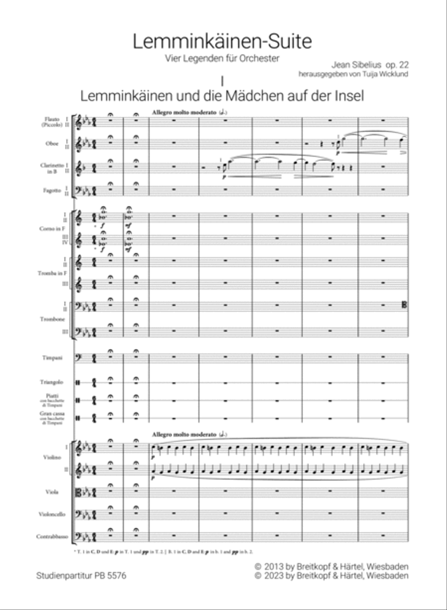 Lemminkainen Suite Op. 22 Study Score scores gallery preview page 2