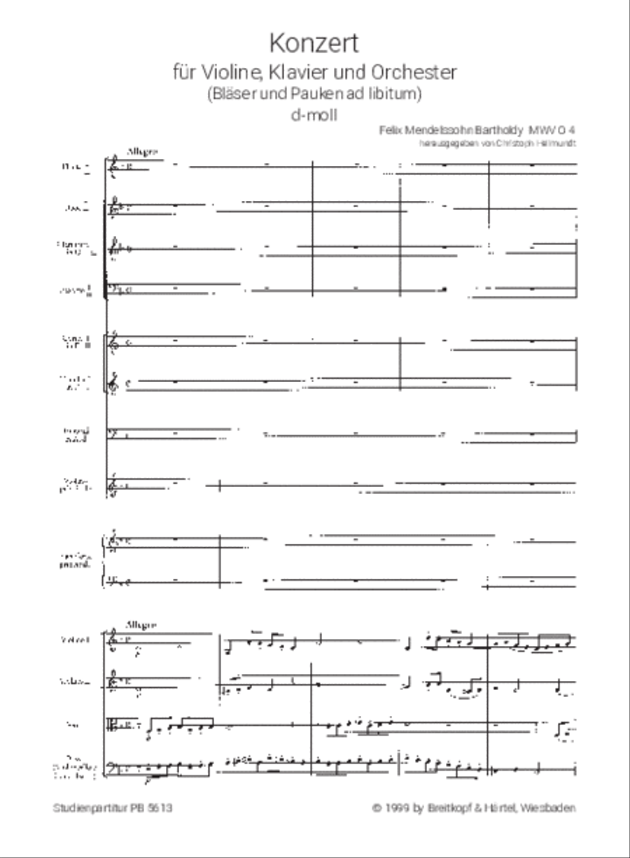 Concerto in D minor MWV O 4 Piano scores gallery preview page 2