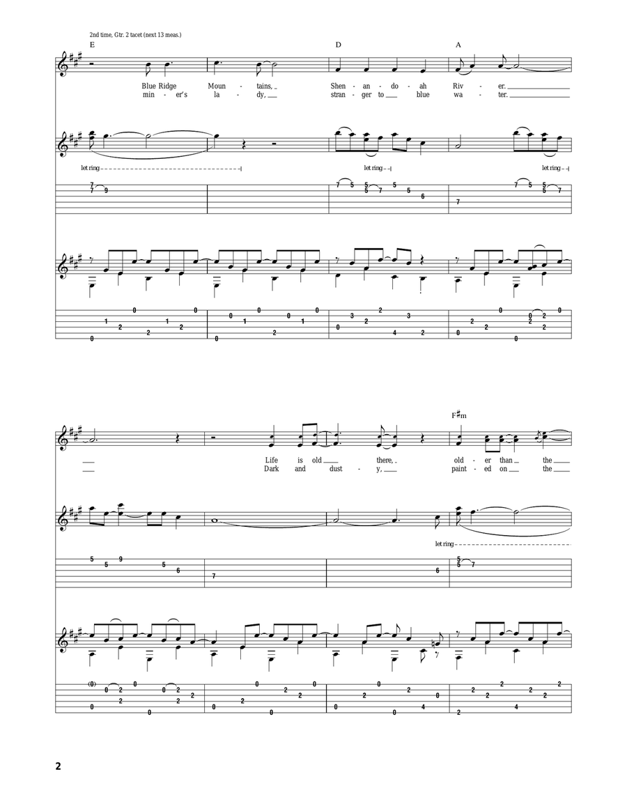 Take Me Home, Country Roads Acoustic Guitar scores gallery preview page 2