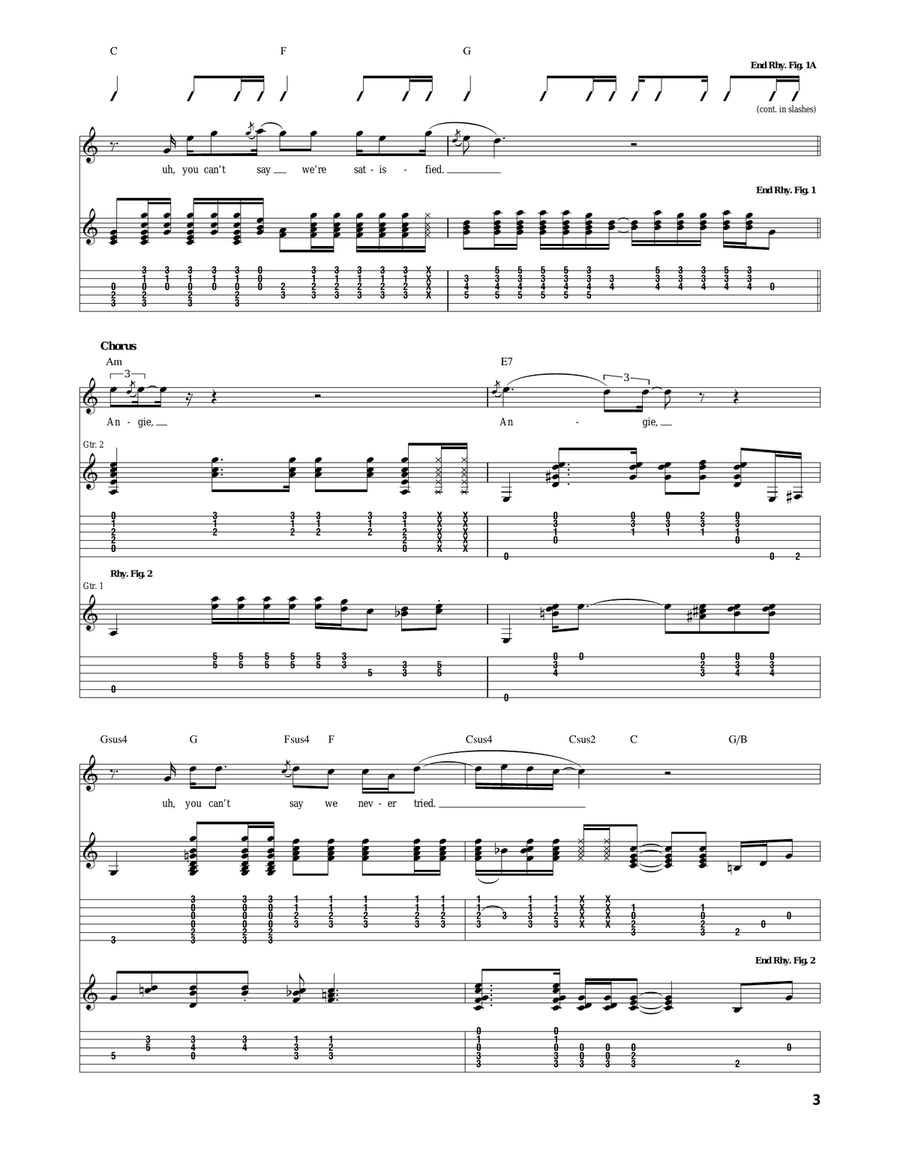 Angie Angie Acoustic Guitar scores gallery preview page 3
