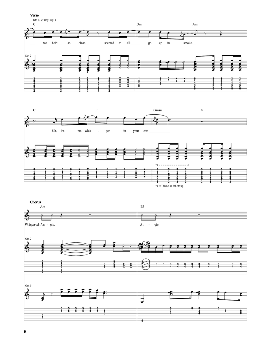 Angie Angie Acoustic Guitar scores gallery preview page 6