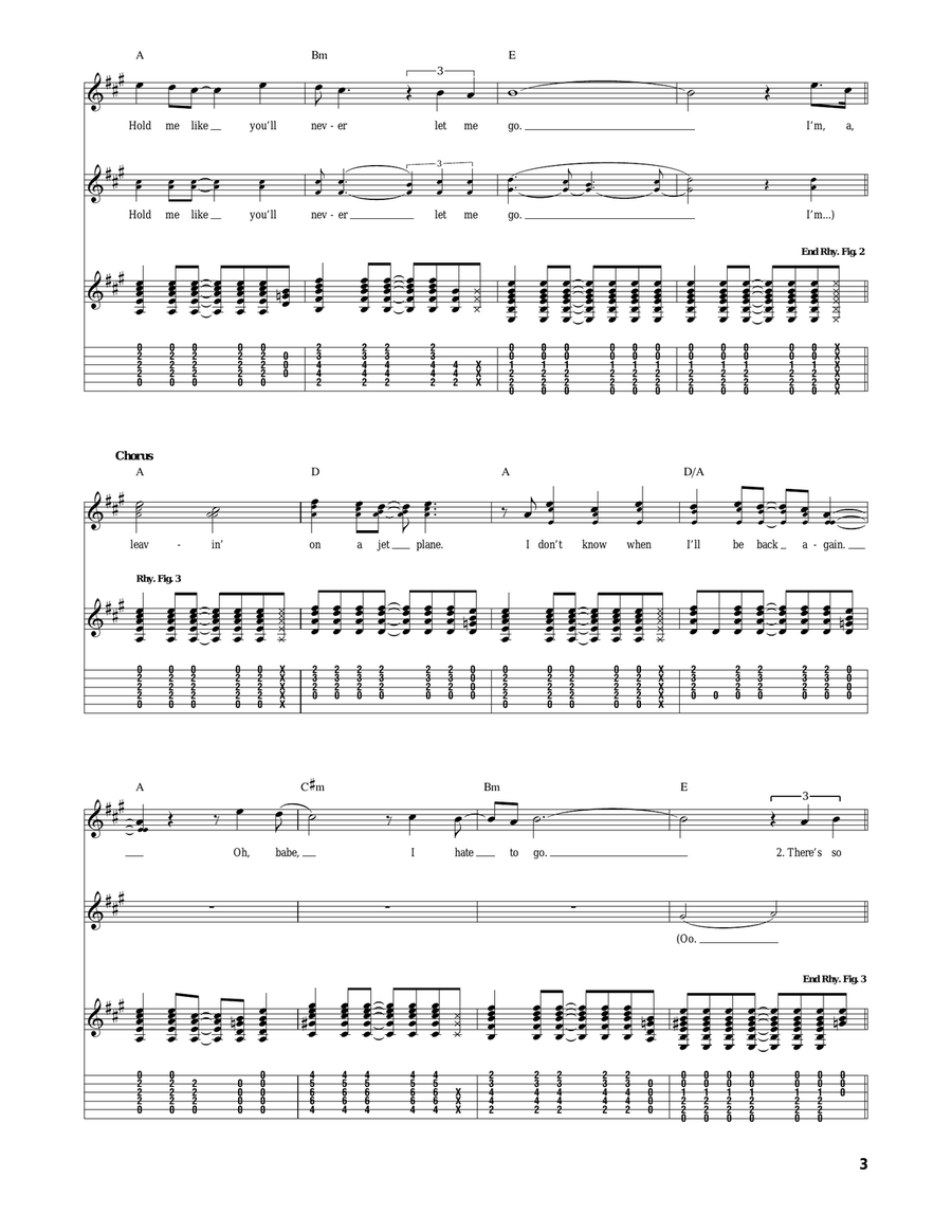 Leaving On A Jet Plane Leaving On A Jet Plane Acoustic Guitar scores gallery preview page 3