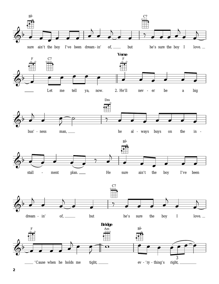 He's Sure The Boy I Love He's Sure The Boy I Love Ukulele scores gallery preview page 2