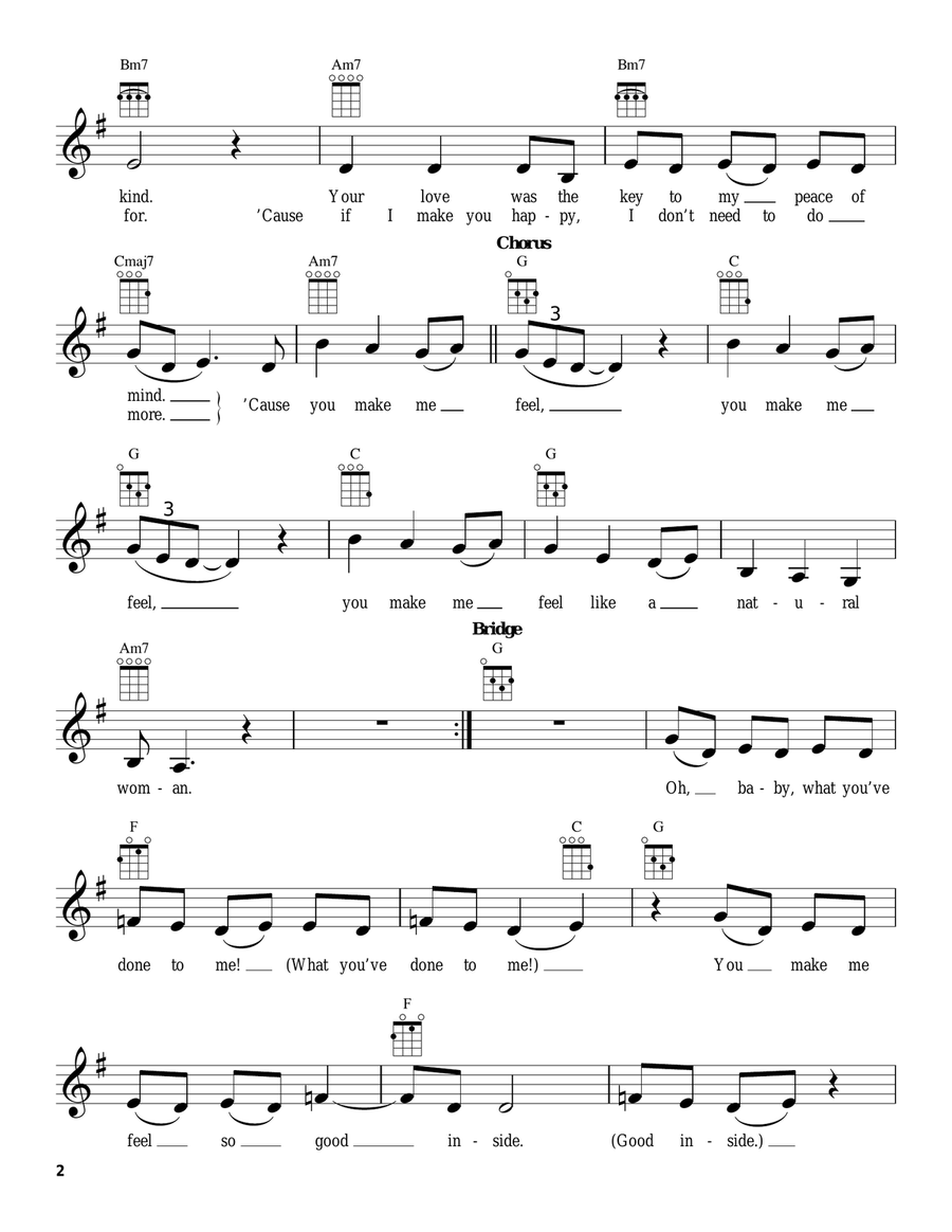 (You Make Me Feel Like) A Natural Woman Ukulele scores gallery preview page 2