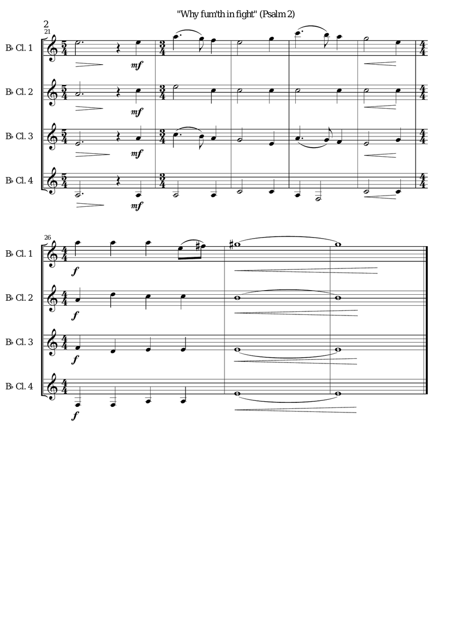 Why fum'th in fight for 4 clarinets Clarinet Quartet scores gallery preview page 2