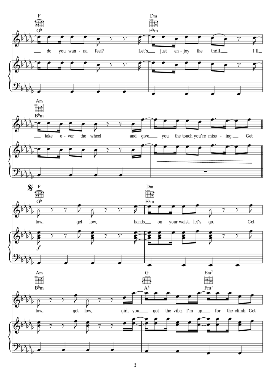 Get Low Get Low Piano, Vocal scores gallery preview page 3