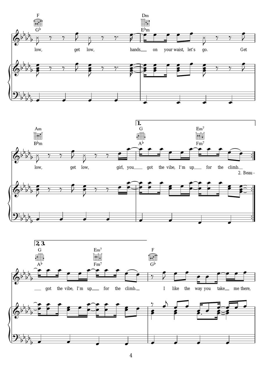 Get Low Get Low Piano, Vocal scores gallery preview page 4