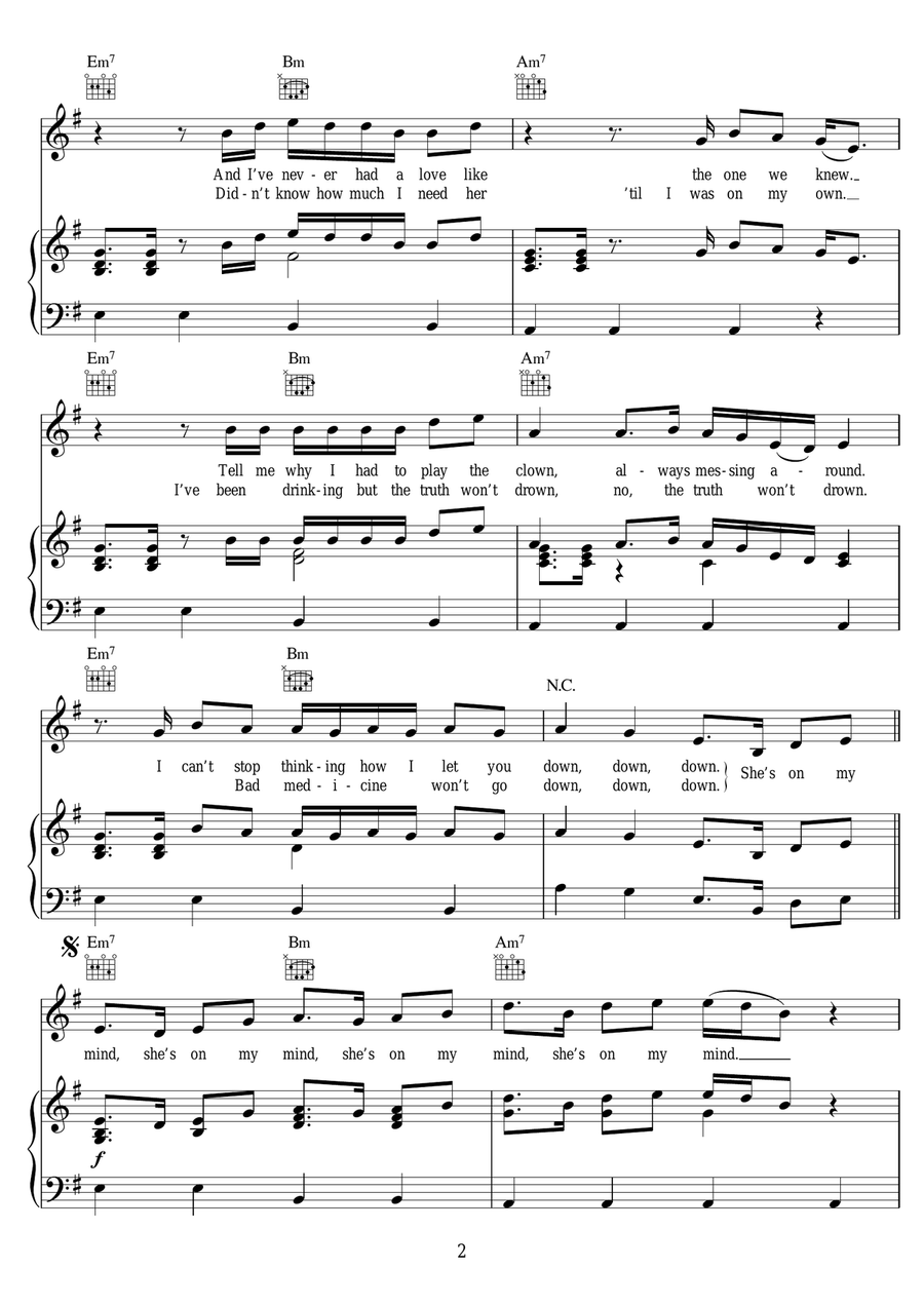 She's On My Mind She's On My Mind Piano, Vocal scores gallery preview page 2