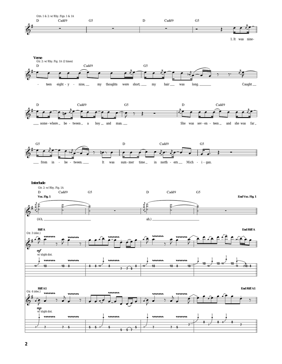 All Summer Long All Summer Long Acoustic Guitar scores gallery preview page 2