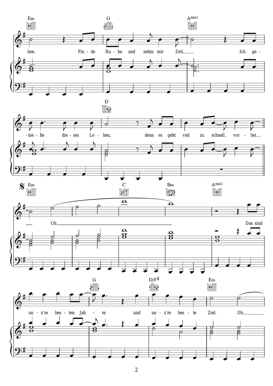 Tage Wie Gold Tage Wie Gold Piano, Vocal scores gallery preview page 2