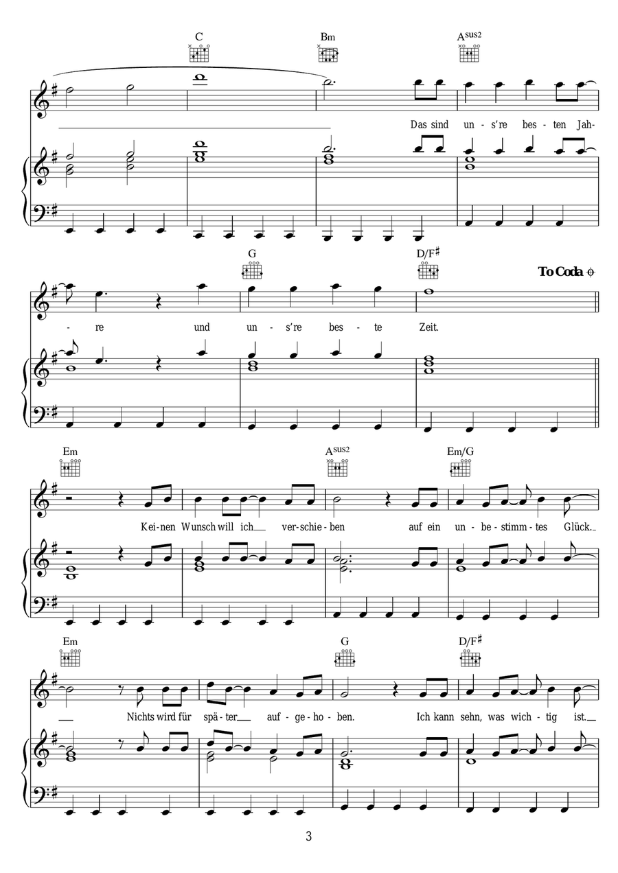Tage Wie Gold Tage Wie Gold Piano, Vocal scores gallery preview page 3