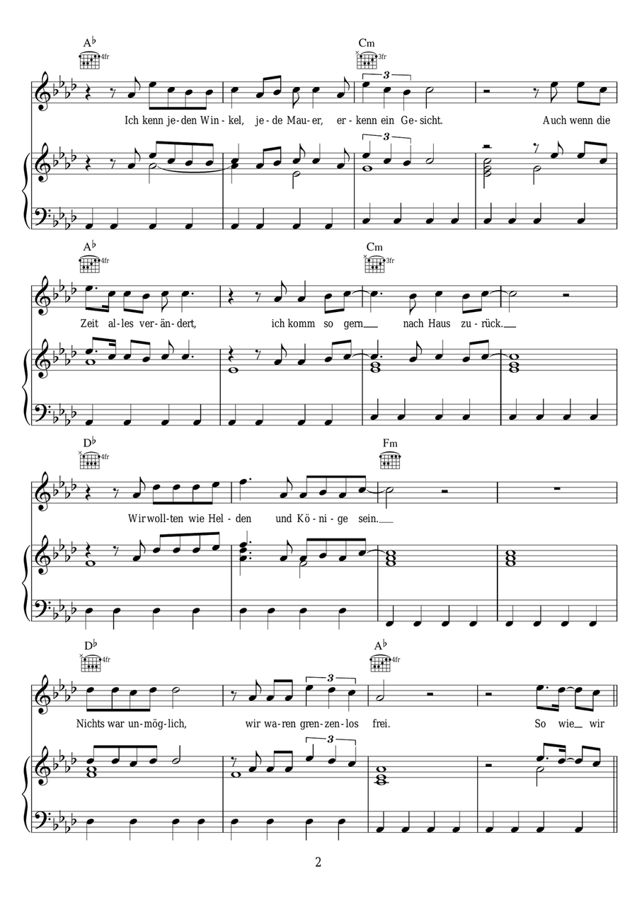 Wie Wir Waren Wie Wir Waren Piano, Vocal scores gallery preview page 2
