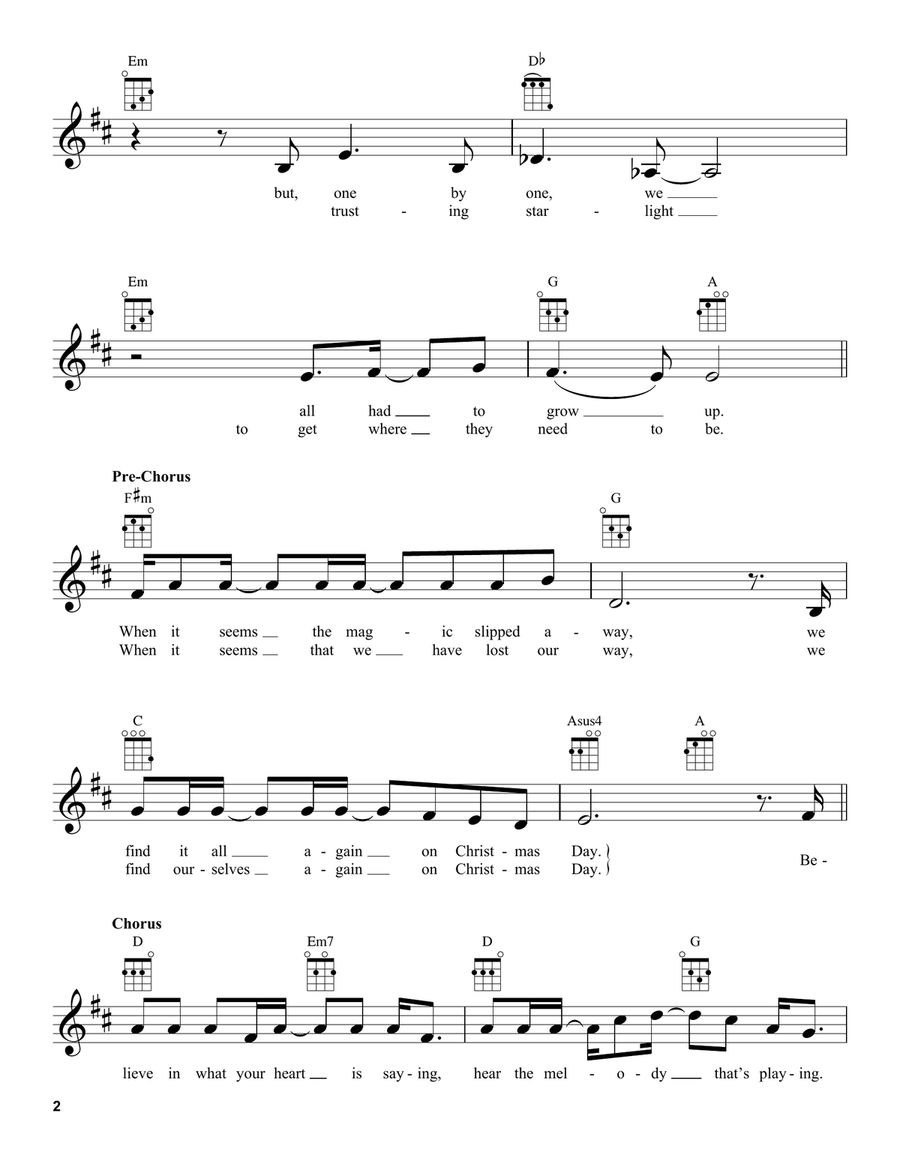 Believe (from The Polar Express) Ukulele scores gallery preview page 2