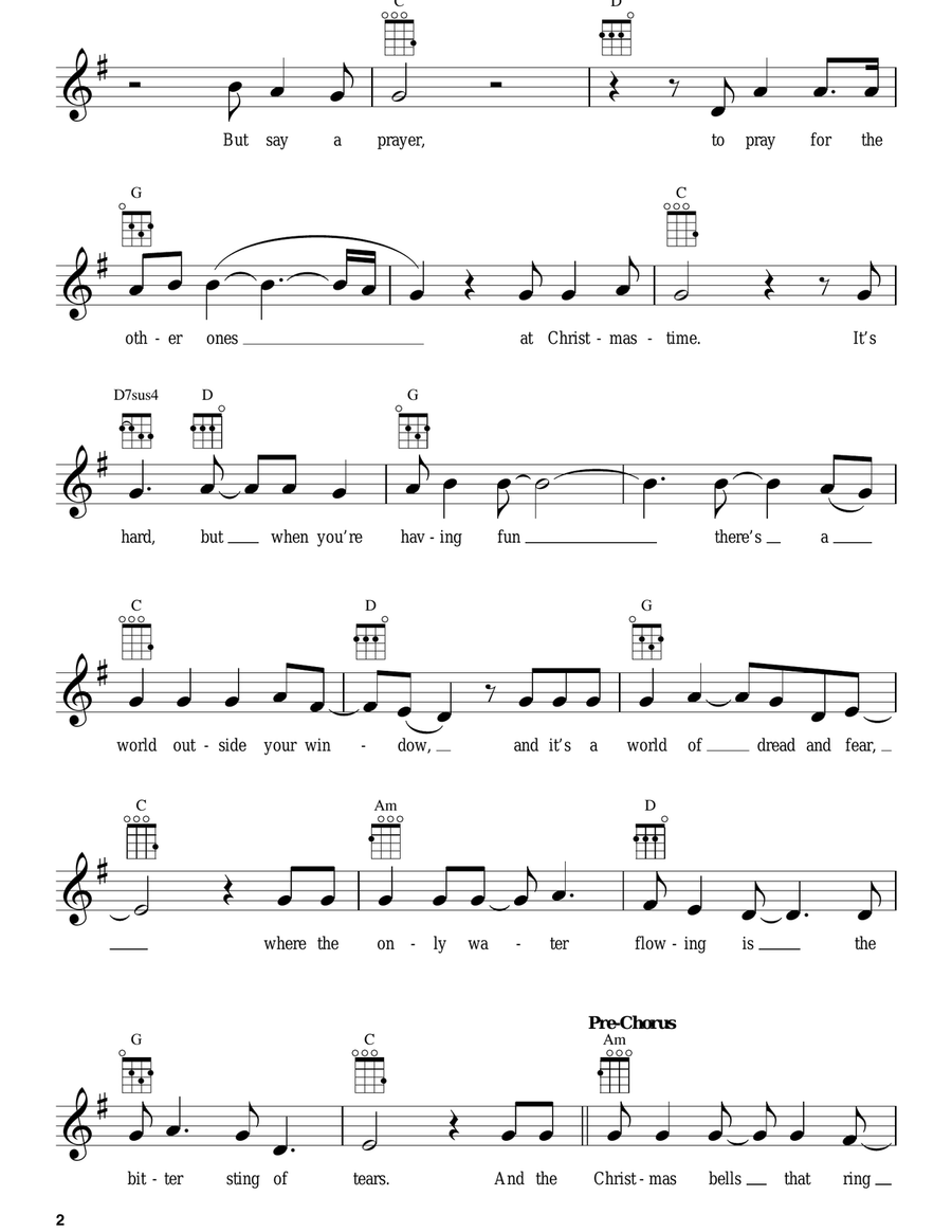 Do They Know It's Christmas? (Feed The World) Ukulele scores gallery preview page 2