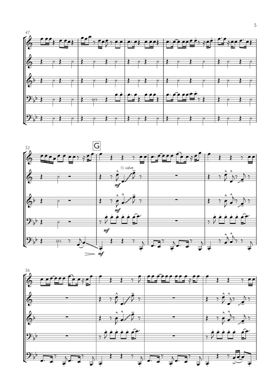 Uptown Funk Uptown Funk Brass Ensemble scores gallery preview page 5