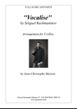 Vocalise by Rachmaninov arranged for 8 cellos --- FULL SCORE AND PARTS --- Arrangement JCM 2012