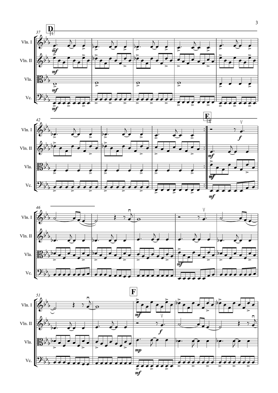 Clocks String Quartet scores gallery preview page 4