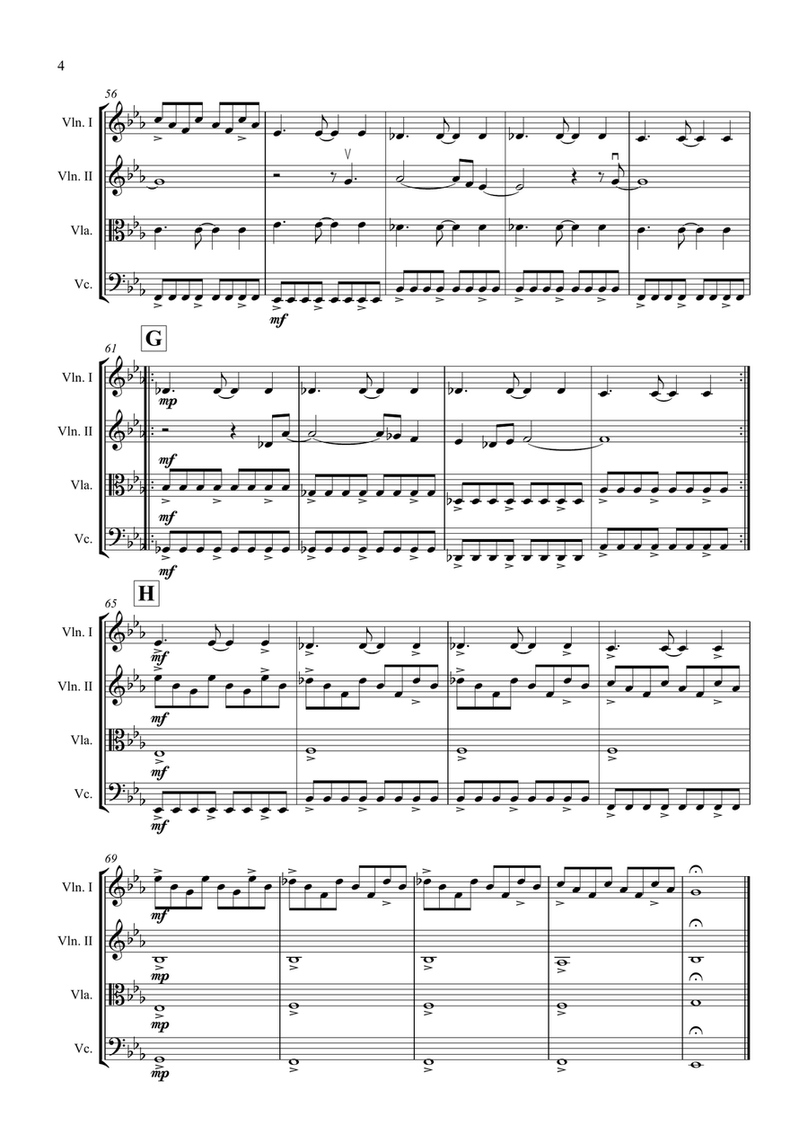 Clocks String Quartet scores gallery preview page 5