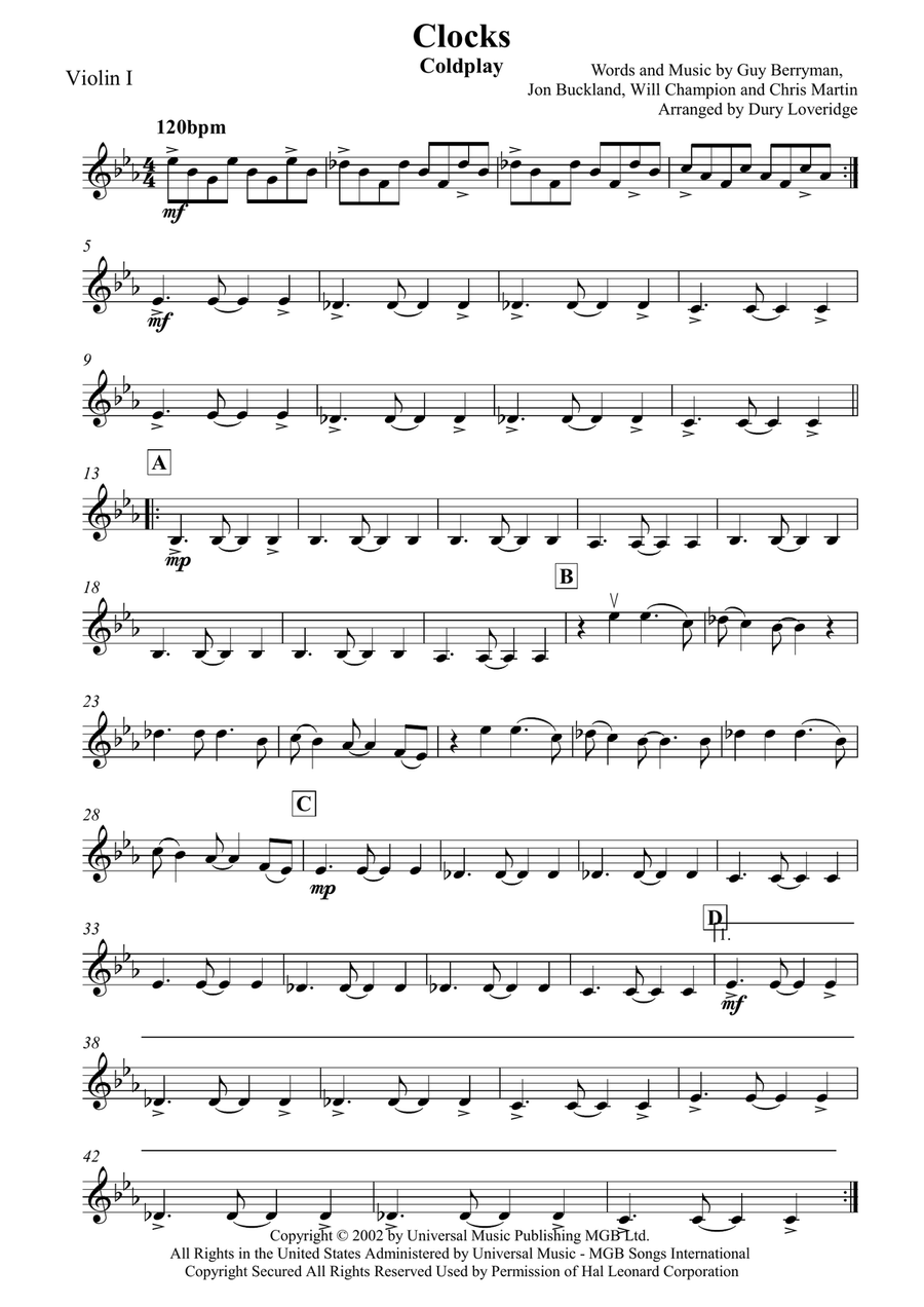 Clocks String Quartet scores gallery preview page 6