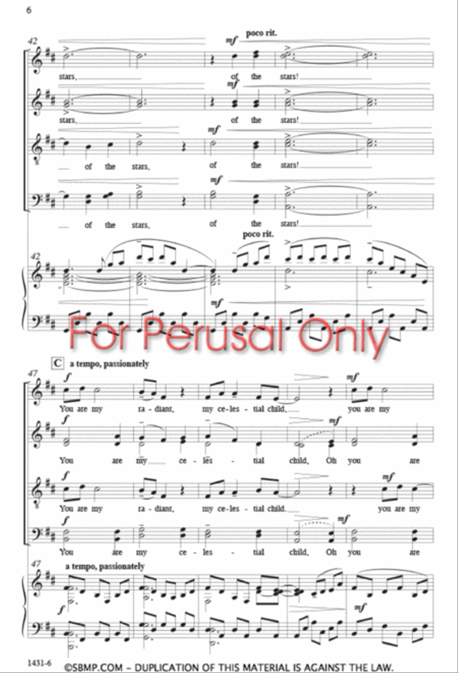 Lunar Lullaby - SATB Octavo 4-Part scores gallery preview page 5