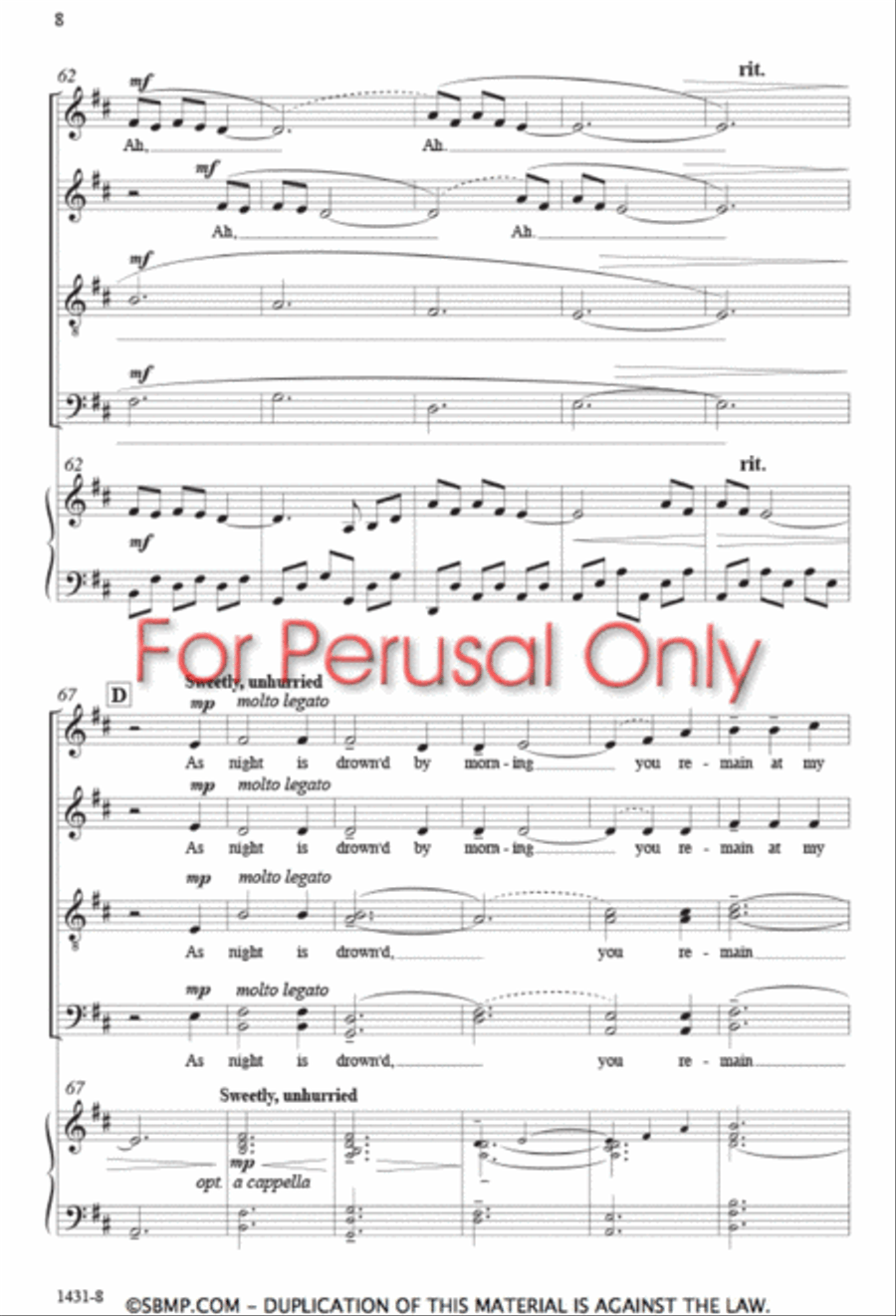 Lunar Lullaby - SATB Octavo 4-Part scores gallery preview page 7