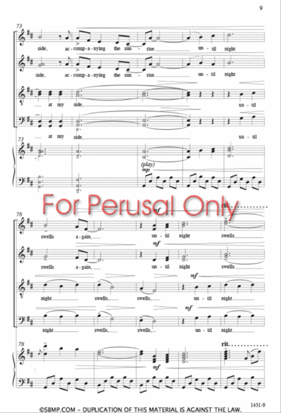 Lunar Lullaby - SATB Octavo 4-Part scores gallery preview page 8