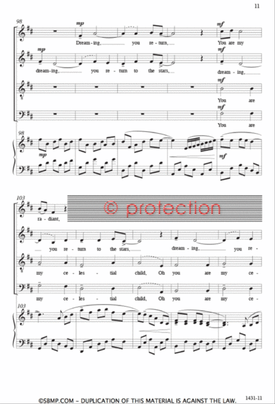 Lunar Lullaby - SATB Octavo 4-Part scores gallery preview page 10