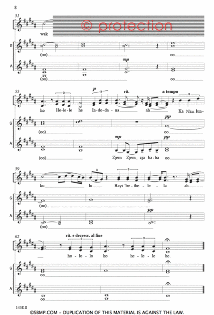 Indodana - SSAA Octavo Indodana - SSAA Octavo SSAA scores gallery preview page 7