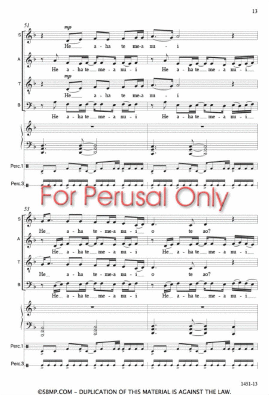 Hutia te Rito - SATB Octavo 4-Part scores gallery preview page 12