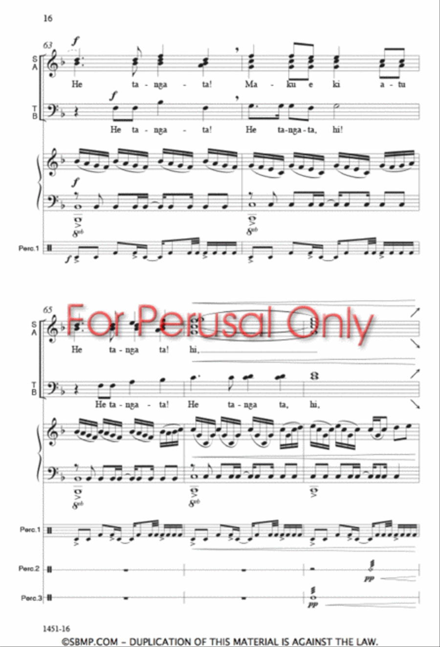 Hutia te Rito - SATB Octavo 4-Part scores gallery preview page 15