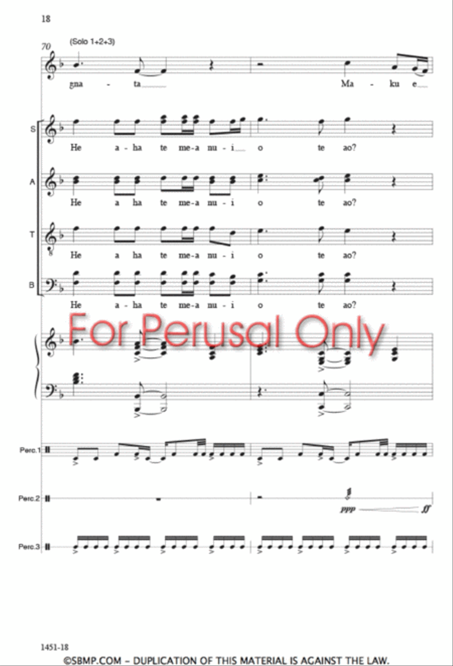 Hutia te Rito - SATB Octavo 4-Part scores gallery preview page 17