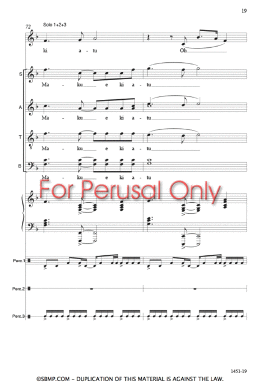 Hutia te Rito - SATB Octavo 4-Part scores gallery preview page 18