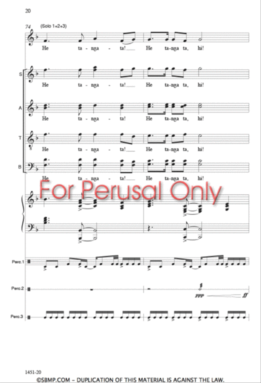 Hutia te Rito - SATB Octavo 4-Part scores gallery preview page 19