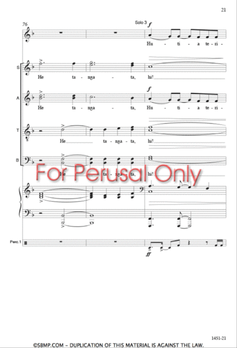Hutia te Rito - SATB Octavo 4-Part scores gallery preview page 20