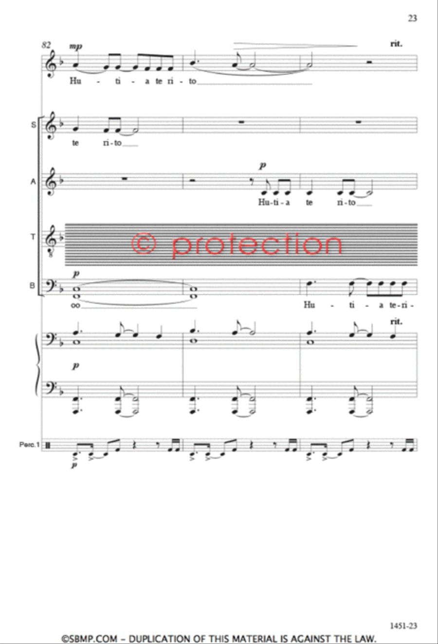 Hutia te Rito - SATB Octavo 4-Part scores gallery preview page 22