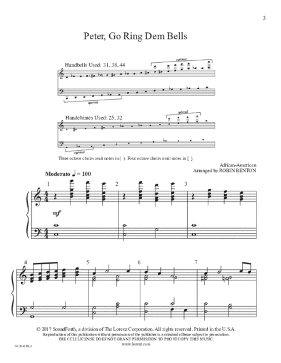 Peter, Go Ring Dem Bells 5-Octaves scores gallery preview page 2