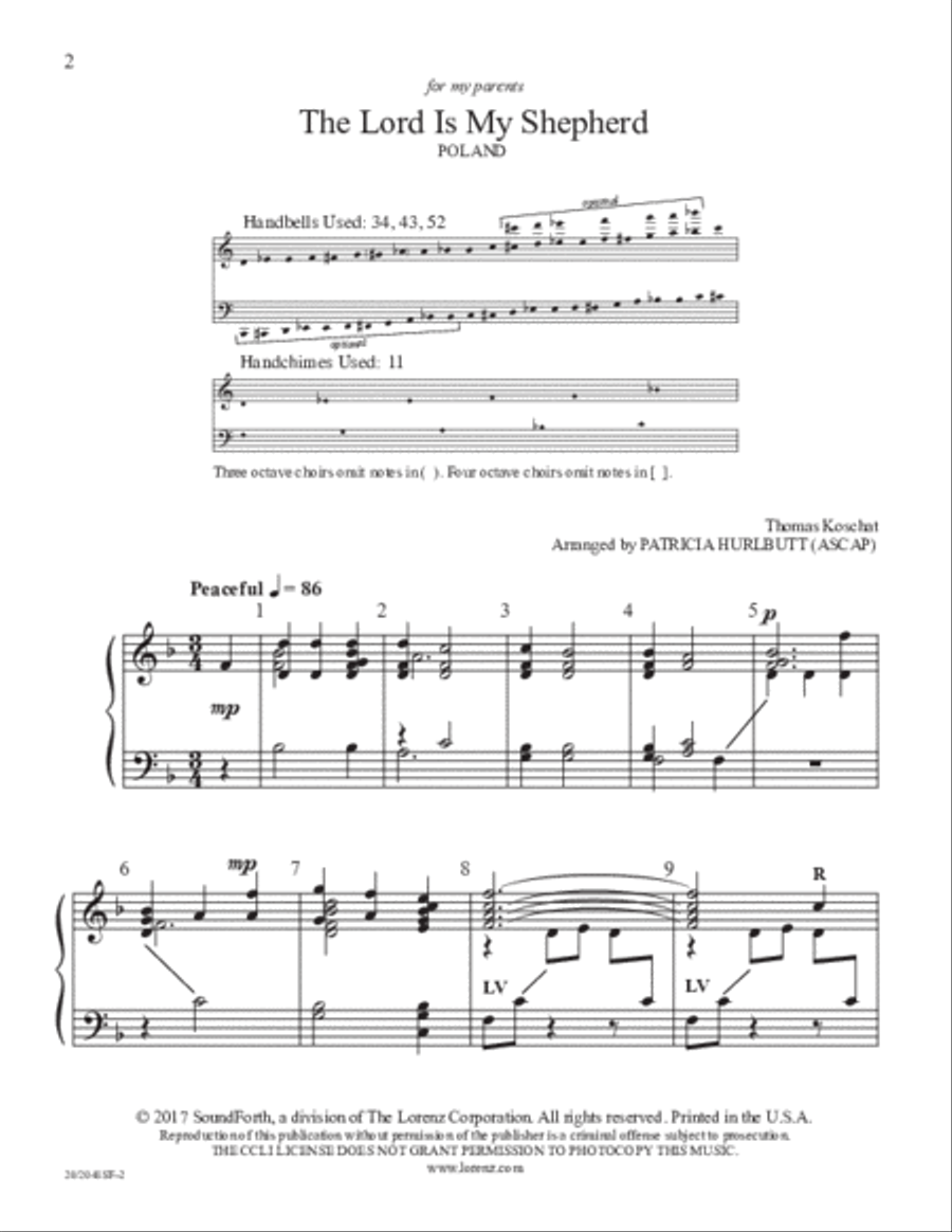 The Lord Is My Shepherd 5-Octaves scores gallery preview page 2