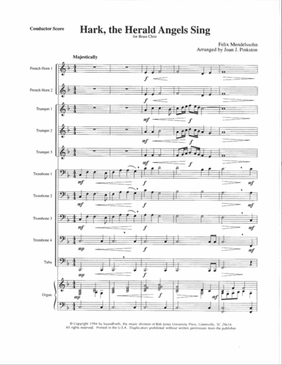 Hark, the Herald Angels Sing Brass Ensemble scores gallery preview page 2