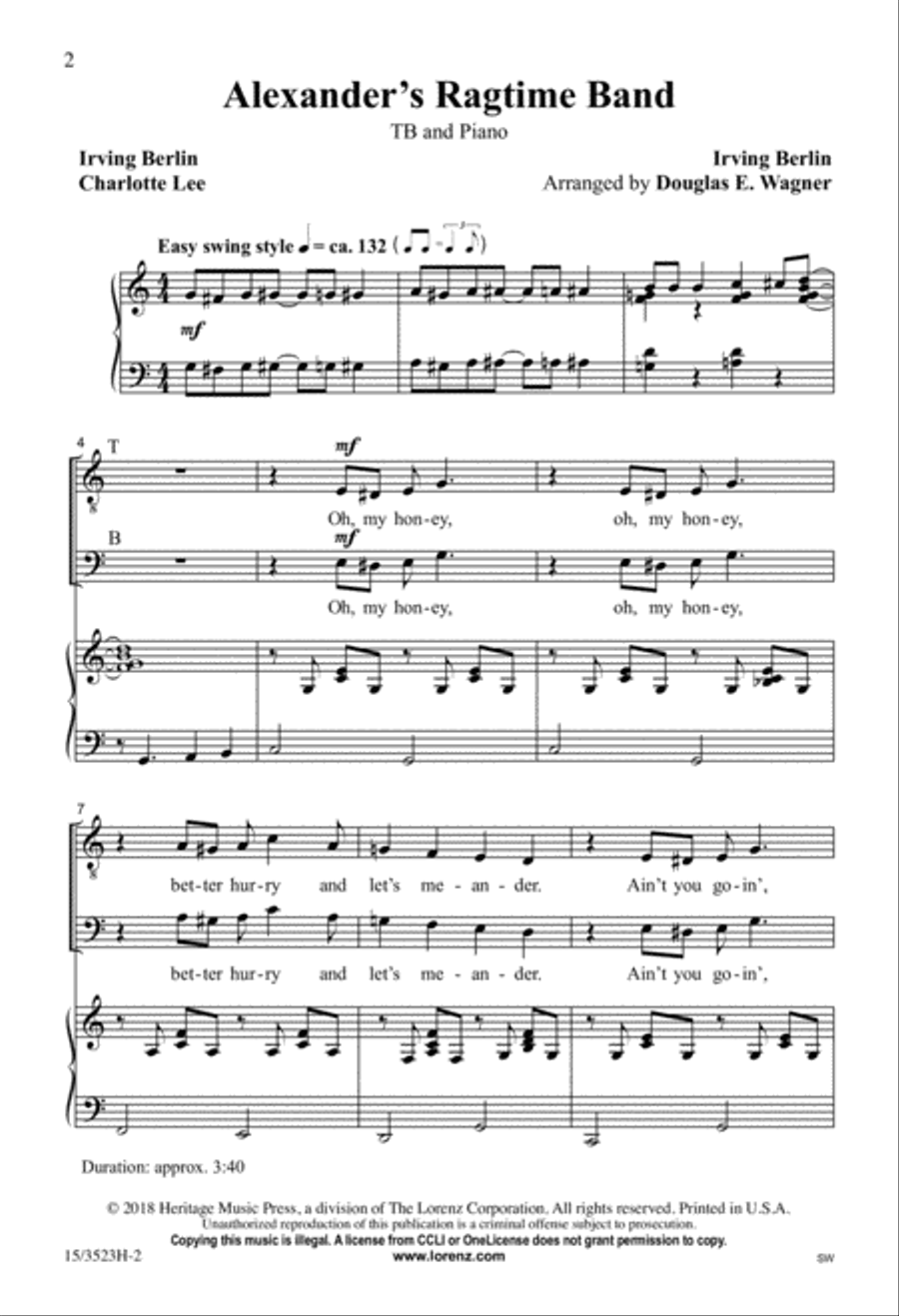 Alexander's Ragtime Band Alexander's Ragtime Band TB scores gallery preview page 2