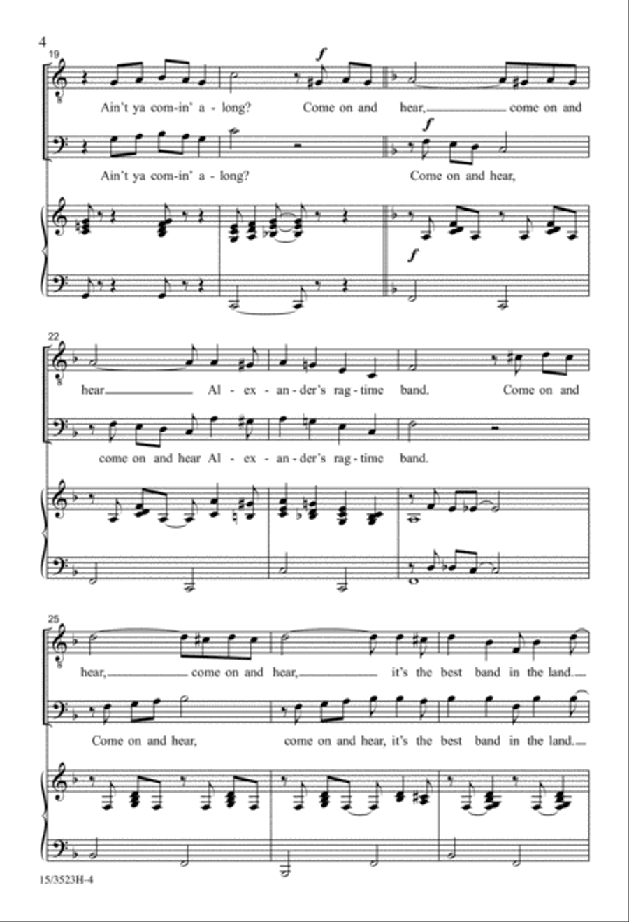Alexander's Ragtime Band Alexander's Ragtime Band TB scores gallery preview page 4