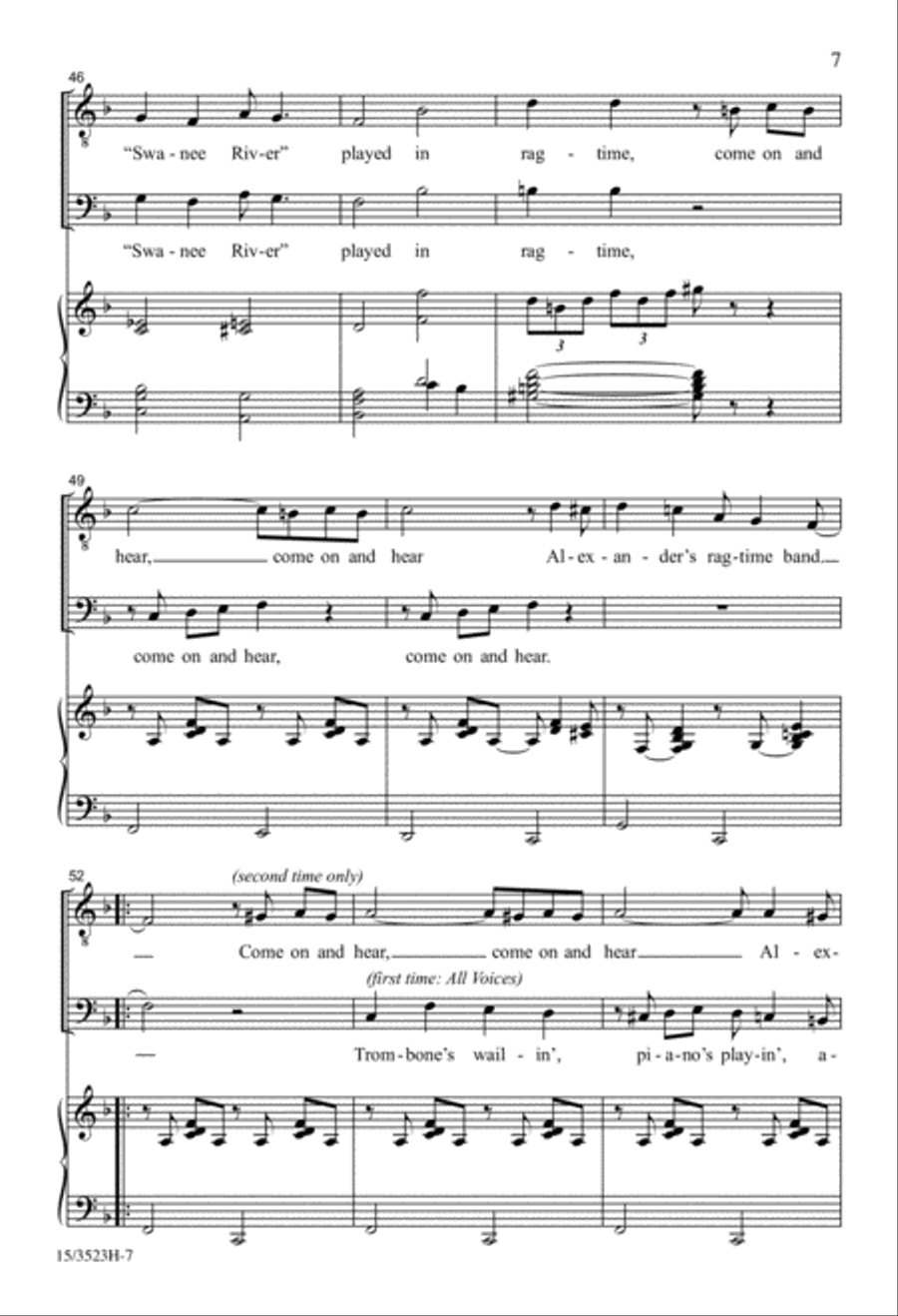 Alexander's Ragtime Band Alexander's Ragtime Band TB scores gallery preview page 7