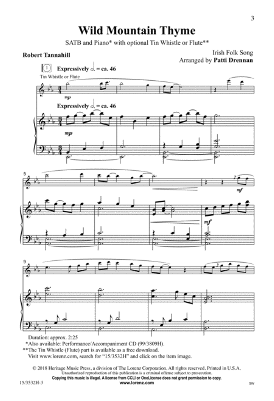 Wild Mountain Thyme Wild Mountain Thyme 4-Part scores gallery preview page 2