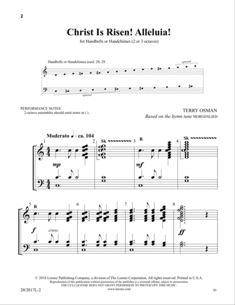 Christ Is Risen! Alleluia! 3-Octaves scores gallery preview page 2