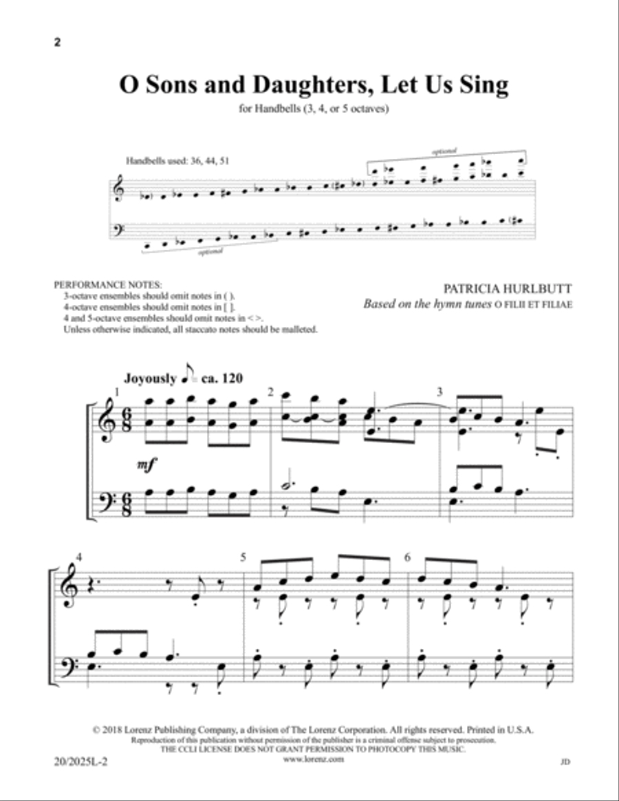 O Sons and Daughters, Let Us Sing 5-Octaves scores gallery preview page 2