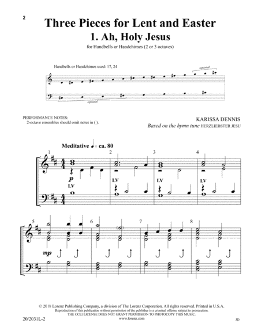 Three Pieces for Lent and Easter 3-Octaves scores gallery preview page 2