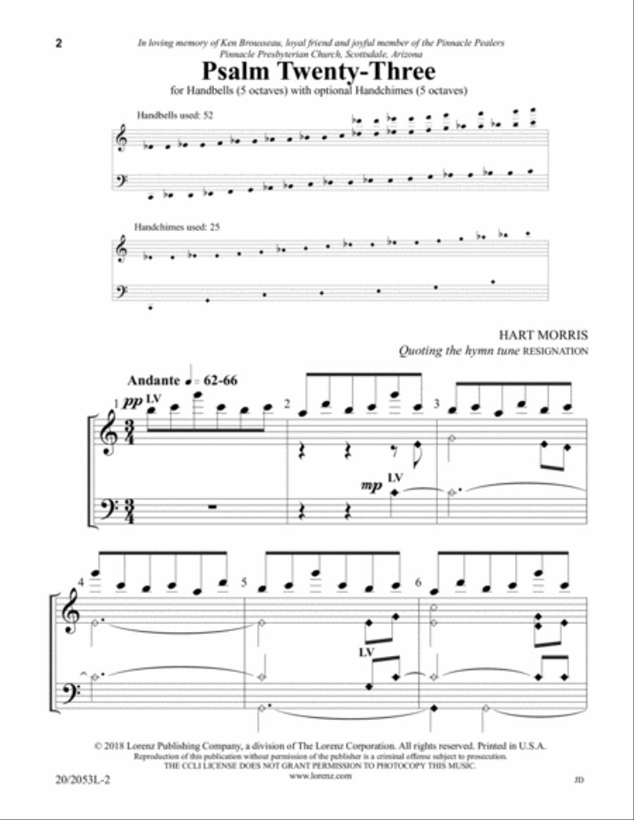 Psalm Twenty-Three 5-Octaves scores gallery preview page 2